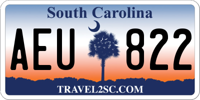 SC license plate AEU822