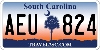 SC license plate AEU824