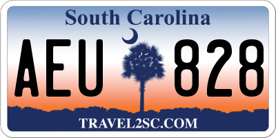 SC license plate AEU828
