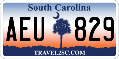 SC license plate AEU829