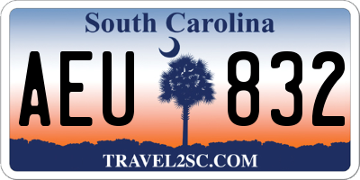 SC license plate AEU832