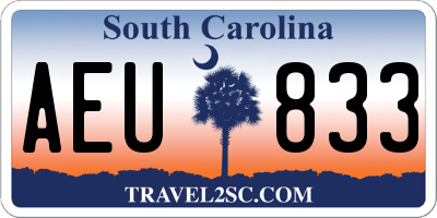 SC license plate AEU833