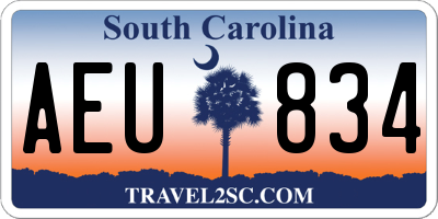 SC license plate AEU834