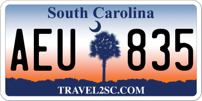 SC license plate AEU835