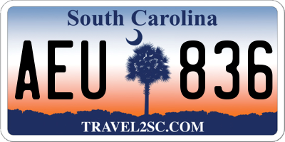 SC license plate AEU836