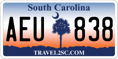 SC license plate AEU838