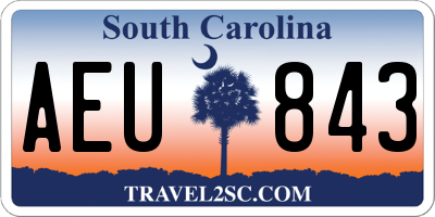 SC license plate AEU843