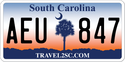 SC license plate AEU847