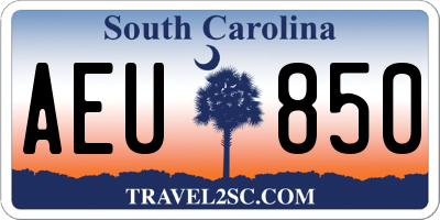 SC license plate AEU850