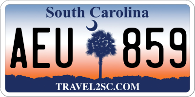 SC license plate AEU859