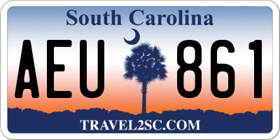 SC license plate AEU861