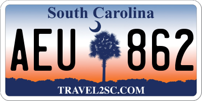 SC license plate AEU862