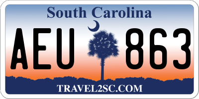 SC license plate AEU863