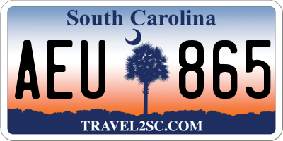 SC license plate AEU865