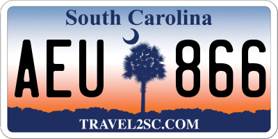 SC license plate AEU866