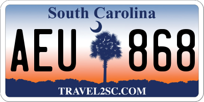 SC license plate AEU868