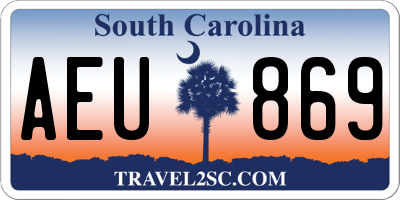 SC license plate AEU869
