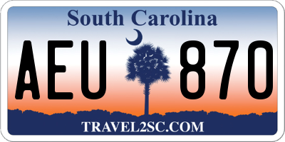 SC license plate AEU870
