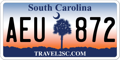 SC license plate AEU872