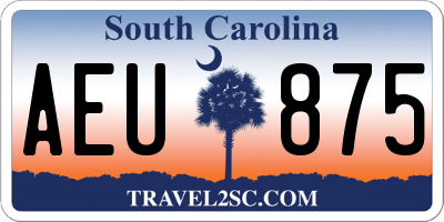 SC license plate AEU875