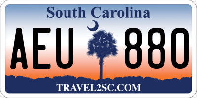 SC license plate AEU880