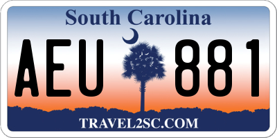 SC license plate AEU881