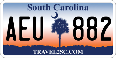 SC license plate AEU882