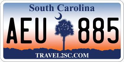 SC license plate AEU885