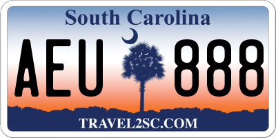 SC license plate AEU888