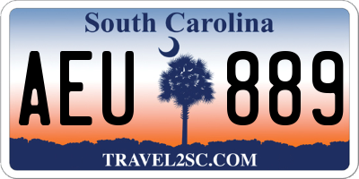 SC license plate AEU889