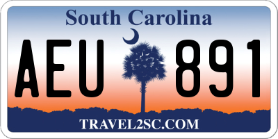 SC license plate AEU891