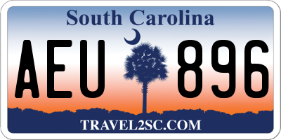 SC license plate AEU896