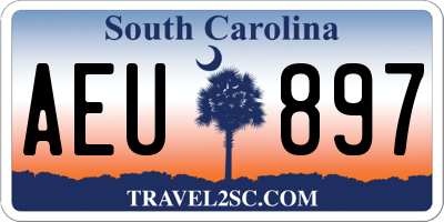 SC license plate AEU897