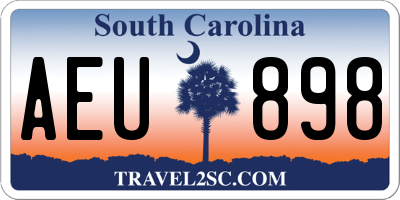 SC license plate AEU898