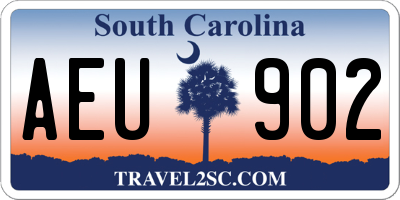 SC license plate AEU902