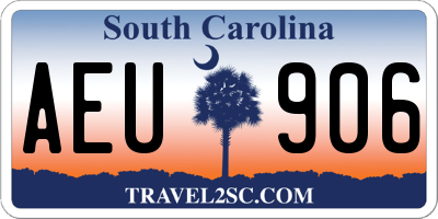 SC license plate AEU906