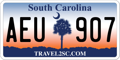SC license plate AEU907