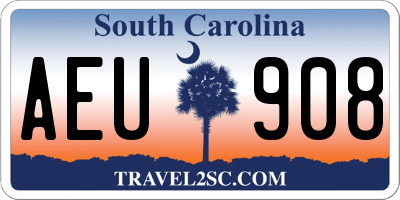 SC license plate AEU908