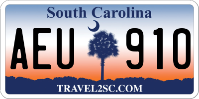 SC license plate AEU910