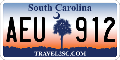 SC license plate AEU912