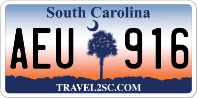 SC license plate AEU916