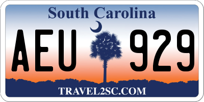 SC license plate AEU929