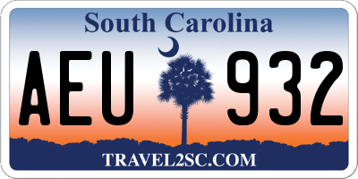SC license plate AEU932
