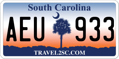 SC license plate AEU933