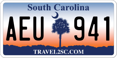 SC license plate AEU941