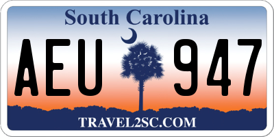 SC license plate AEU947