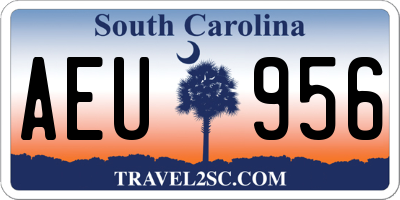 SC license plate AEU956