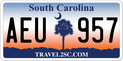 SC license plate AEU957