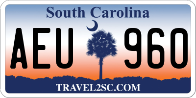 SC license plate AEU960