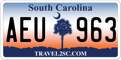 SC license plate AEU963
